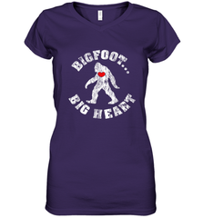 Bigfoot Heart Valentine's Day Lover Art Graphics Great Gift Women's V-Neck T-Shirt Women's V-Neck T-Shirt - trendytshirts1