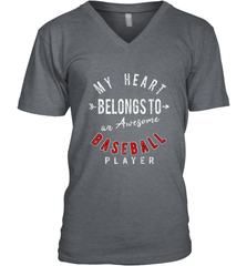 My Heart Belongs To A Baseball Player Valentines Day Men's V-Neck Men's V-Neck - trendytshirts1
