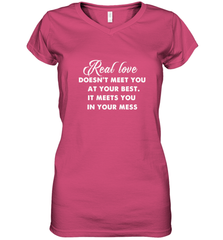 Real love funny quotes for valentine Women's V-Neck T-Shirt Women's V-Neck T-Shirt - trendytshirts1