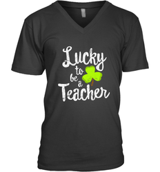 Teacher St. Patrick's Day Shirt, Lucky To Be A Teacher Men's V-Neck