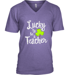 Teacher St. Patrick's Day Shirt, Lucky To Be A Teacher Men's V-Neck Men's V-Neck - trendytshirts1