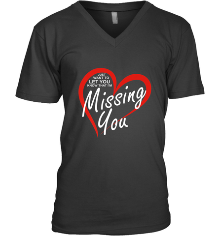 Lover Love Quote Just Want to Let You Know I'm Missing You Men's V-Neck Men's V-Neck / Black / S Men's V-Neck - trendytshirts1