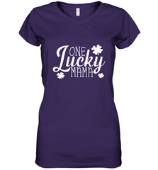 One Lucky Mama Shamrock Gift For Saint Patrick's Day Women's V-Neck T-Shirt Women's V-Neck T-Shirt - trendytshirts1
