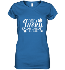 One Lucky Mama Shamrock Gift For Saint Patrick's Day Women's V-Neck T-Shirt Women's V-Neck T-Shirt - trendytshirts1