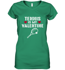 Tennis Is My Valentine Funny Gift For Women Women's V-Neck T-Shirt Women's V-Neck T-Shirt - trendytshirts1