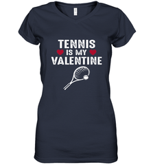 Tennis Is My Valentine Funny Gift For Women Women's V-Neck T-Shirt Women's V-Neck T-Shirt - trendytshirts1