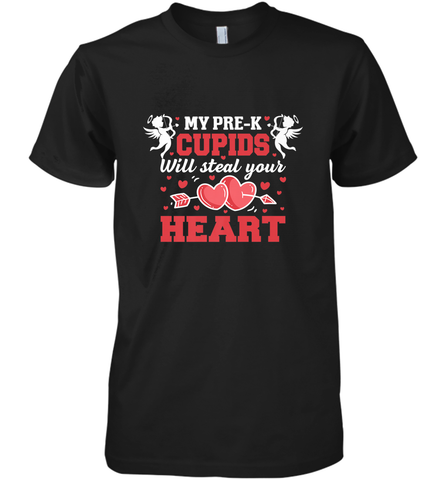 Teacher Valentine's Day Pre K Cupids Art Graphics Heart Love Men's Premium T-Shirt Men's Premium T-Shirt / Black / XS Men's Premium T-Shirt - trendytshirts1