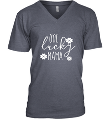 St Patricks Day Shirt One Lucky Mama Clover Shamrock Green Men's V-Neck Men's V-Neck - trendytshirts1