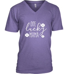 St Patricks Day Shirt One Lucky Mama Clover Shamrock Green Men's V-Neck Men's V-Neck - trendytshirts1