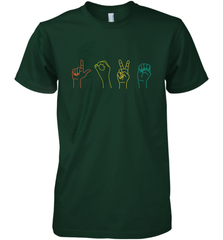 Love ASL Sign language Alphabet Valentines Day Gift idea Men's Premium T-Shirt Men's Premium T-Shirt - trendytshirts1