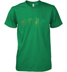 Love ASL Sign language Alphabet Valentines Day Gift idea Men's Premium T-Shirt