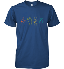 Love ASL Sign language Alphabet Valentines Day Gift idea Men's Premium T-Shirt Men's Premium T-Shirt - trendytshirts1