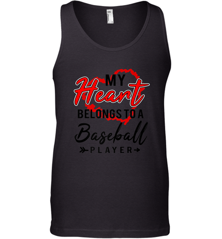 My Heart Belongs To A Baseball Player Valentines Day Gift Men's Tank Top Men's Tank Top / Black / XS Men's Tank Top - trendytshirts1