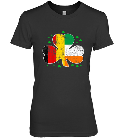 Irish German Flag Shamrock St Patricks Shirts Women's Premium T-Shirt Women's Premium T-Shirt / Black / XS Women's Premium T-Shirt - trendytshirts1