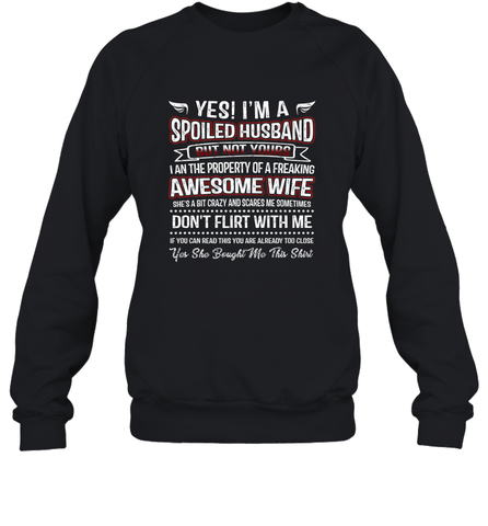 Spoiled Husband Property Of Freaking Wife Valentine's Day Gift Crewneck Sweatshirt Crewneck Sweatshirt / Black / S Crewneck Sweatshirt - trendytshirts1