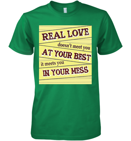 Real love funny quotes for valentine (2) Men's Premium T-Shirt