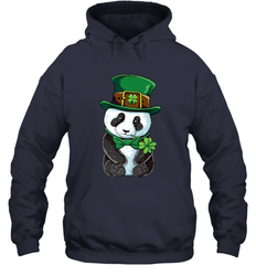 St Patricks Day Leprechaun Panda Cute Irish Tee Gift Hooded Sweatshirt