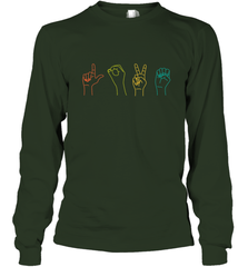 Love ASL Sign language Alphabet Valentines Day Gift idea Long Sleeve T-Shirt Long Sleeve T-Shirt - trendytshirts1