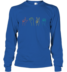 Love ASL Sign language Alphabet Valentines Day Gift idea Long Sleeve T-Shirt Long Sleeve T-Shirt - trendytshirts1