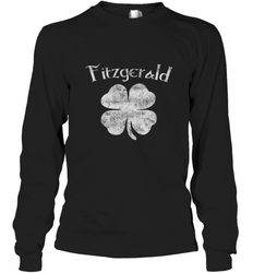 Vintage Fitzgerald Irish Shamrock St Patty's Day Long Sleeve T-Shirt
