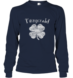 Vintage Fitzgerald Irish Shamrock St Patty's Day Long Sleeve T-Shirt