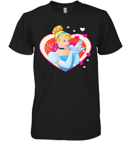 Disney Cinderella Valentine's Sparkle Hearts Men's Premium T-Shirt Men's Premium T-Shirt / Black / XS Men's Premium T-Shirt - trendytshirts1