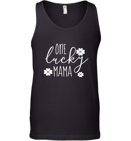 St Patricks Day Shirt One Lucky Mama Clover Shamrock Green Men's Tank Top Men's Tank Top / Black / XS Men's Tank Top - trendytshirts1