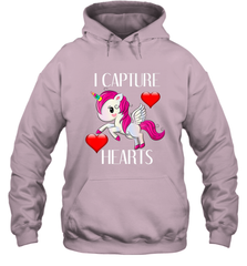 Girls Valentine's Day Unicorn I Capture Hearts Kids Gift Hooded Sweatshirt Hooded Sweatshirt - trendytshirts1