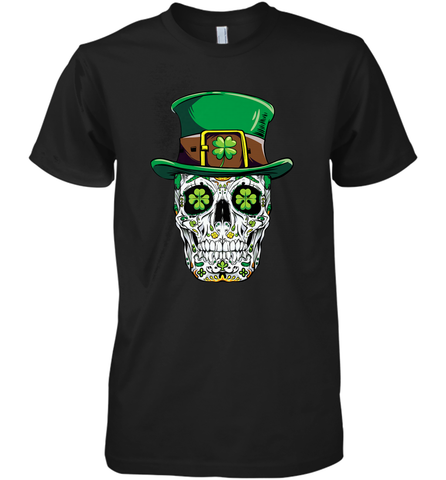 Sugar Skull Leprechaun T Shirt St Patricks Day Women Men Men's Premium T-Shirt Men's Premium T-Shirt / Black / XS Men's Premium T-Shirt - trendytshirts1