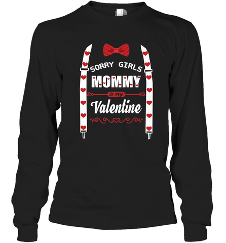 Funny Valentine's Day Bow Tie Present For Your Boys, Son Long Sleeve T-Shirt Long Sleeve T-Shirt / Black / S Long Sleeve T-Shirt - trendytshirts1