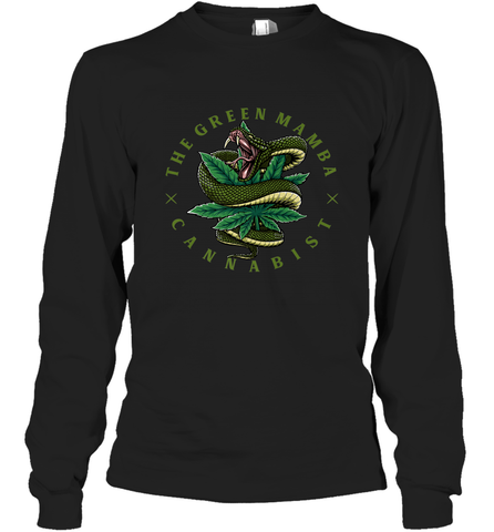 The Green Mamba, Cannabist, Weed Grower Pot Smoker Long Sleeve T-Shirt Long Sleeve T-Shirt / Black / S Long Sleeve T-Shirt - trendytshirts1