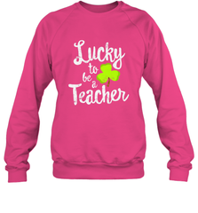 Teacher St. Patrick's Day Shirt, Lucky To Be A Teacher Crewneck Sweatshirt Crewneck Sweatshirt - trendytshirts1