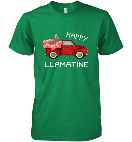 Happy Llamatine funny Valentine Day Llama costume Men's Premium T-Shirt