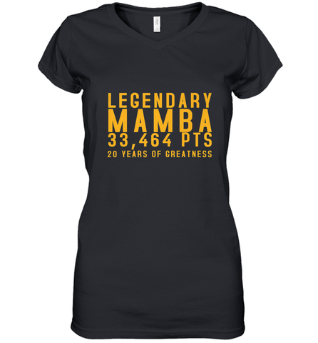 Black Mamba Legendary Mamba Out Farewell Tribute Women's V-Neck T-Shirt Women's V-Neck T-Shirt / Black / S Women's V-Neck T-Shirt - trendytshirts1