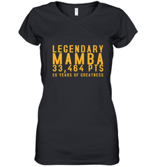Black Mamba Legendary Mamba Out Farewell Tribute Women's V-Neck T-Shirt Women's V-Neck T-Shirt - trendytshirts1