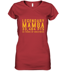 Black Mamba Legendary Mamba Out Farewell Tribute Women's V-Neck T-Shirt Women's V-Neck T-Shirt - trendytshirts1