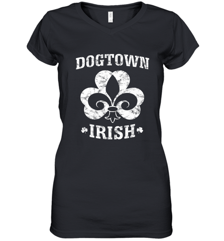 St. Louis Dogtown St. Patrick's Day Dogtown Irish STL Women's V-Neck T-Shirt Women's V-Neck T-Shirt / Black / S Women's V-Neck T-Shirt - trendytshirts1