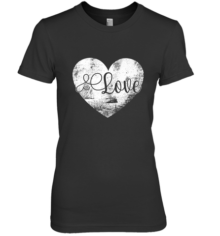 Love Valentines Day Heart Vintage Gift For Men Women Women's Premium T-Shirt Women's Premium T-Shirt / Black / XS Women's Premium T-Shirt - trendytshirts1