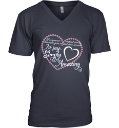 Describe your lover in two words symply amazing Valentine Men's V-Neck