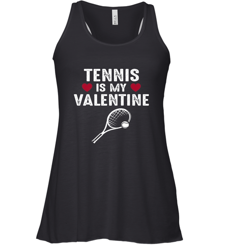 Tennis Is My Valentine Funny Gift For Women Women's Racerback Tank Women's Racerback Tank / Black / XS Women's Racerback Tank - trendytshirts1