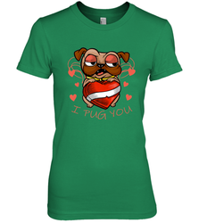 I Pug You Cute Valentines Day Love Heart Pug Dog Valentine Women's Premium T-Shirt