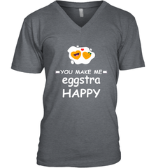 You Make Me Eggstra happy,Funny Valentine His and Her Couple Men's V-Neck Men's V-Neck - trendytshirts1