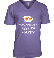 You Make Me Eggstra happy,Funny Valentine His and Her Couple Men's V-Neck Men's V-Neck - trendytshirts1