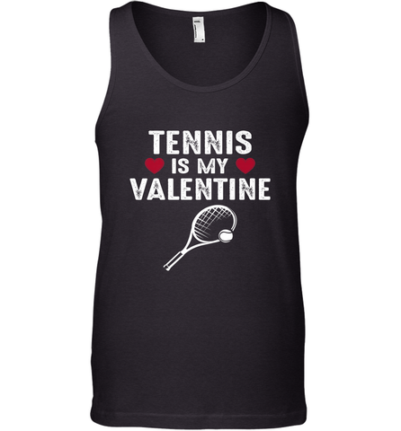 Tennis Is My Valentine Funny Gift For Women Men's Tank Top Men's Tank Top / Black / XS Men's Tank Top - trendytshirts1