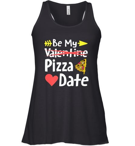 Be My Pizza Date Funny Valentines Day Pun Italian Food Joke Women's Racerback Tank Women's Racerback Tank / Black / XS Women's Racerback Tank - trendytshirts1