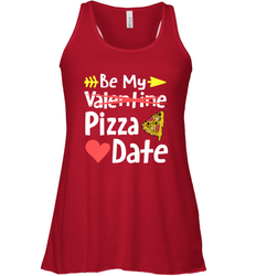 Be My Pizza Date Funny Valentines Day Pun Italian Food Joke Women's Racerback Tank