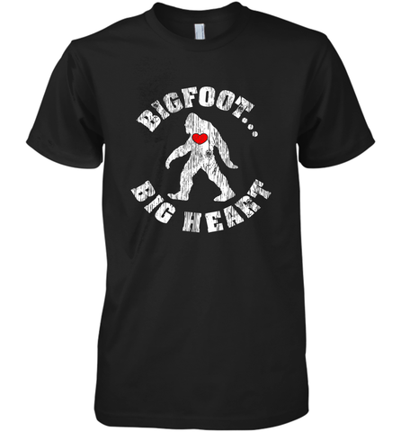 Bigfoot Heart Valentine's Day Lover Art Graphics Great Gift Men's Premium T-Shirt Men's Premium T-Shirt / Black / XS Men's Premium T-Shirt - trendytshirts1