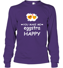 You Make Me Eggstra happy,Funny Valentine His and Her Couple Long Sleeve T-Shirt Long Sleeve T-Shirt - trendytshirts1