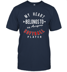 My Heart Belongs To An Awesome Softball Valentines Day Gift Men's T-Shirt
