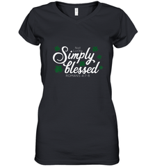 Christian St Patrick's Day Blessed Not Lucky Women's V-Neck T-Shirt Women's V-Neck T-Shirt - trendytshirts1